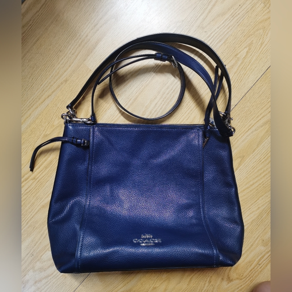 Coach Marlon Hobo Blue Leather Shoulder Bag F79994
